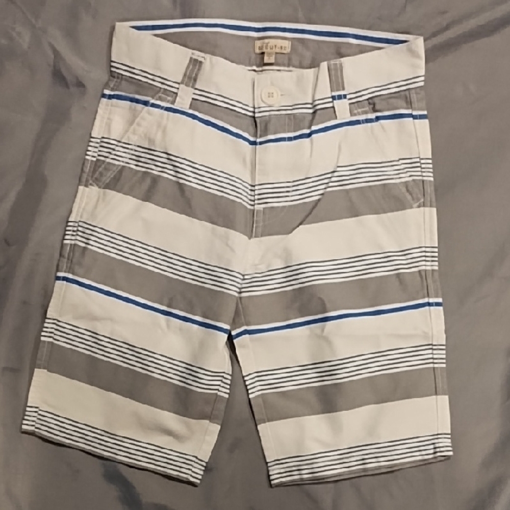 Scout + Ro Boy's Tonal Striped Shorts with Blue Accents
